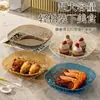 Plato para Escupir Huesos con Patrón de Glaciar Transparente, Mini Bandeja Multifuncional para Snacks del Hogar con Base, Plato para Frutas