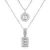 Collar con Colgante de Letra Inicial A-Z Transfronterizo Europeo y Americano Moda Personalidad Doble Capa Letra Colgante de Diamante Cadena de Clavícula