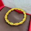 Tienda de Oro Mismo Estilo Dorado Antiguo Arena Estilo Palacio Dorado Esmalte Azul Quemado Pulsera Pulsera de Cuentas Rueda de Oración de Tíbet Pulsera para Mujeres