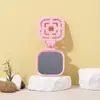 Pente de Cabelo Vazado com Design de Desenho Animado, Pente Vazado Fofo para Penteado, Pente Dobrável Portátil com Espelho, Pente Dobrável de Viagem com Espelho Integrado