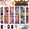 Halloween nail art lantejoulas cerâmica macia com acessórios Nail Polish cola glitter pó abóbora bruxa Fantasma crânio atacado