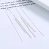 Pendientes brillantes para mujer, sencillos, de plata de ley 925, con borlas largas de gypsophila, accesorios coreanos de alta gama.