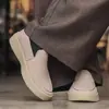 Mocasines de Cuero Gamuzado X631 Otoño para Hombre, Mocasines Casuales Transpirables de Verano con Suela Gruesa, Estilo Old Money