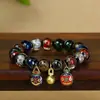 Pulsera de Vidrio con Ceniza de Incienso Multicolor para Hombres y Mujeres, Regalo de Pareja, Pulsera Tradicional de Bestia Tragadora de Oro, Joyería de Cuentas Budistas, Estilo Étnico