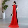 Vestido de Noche Atmosférico de Alta Gama Elegante Largo para Anfitrión de Banquete Actuación Cheongsam de Cola de Pez Chino Vestido Mejorado para Mujer