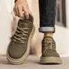 Botas Sapatos Masculinos Primavera Estilo Britânico Retrô Casual Sapatos de Couro Masculinos Couro Genuíno Impermeável Antiderrapante Cano Médio Trabalho Botas Curtas