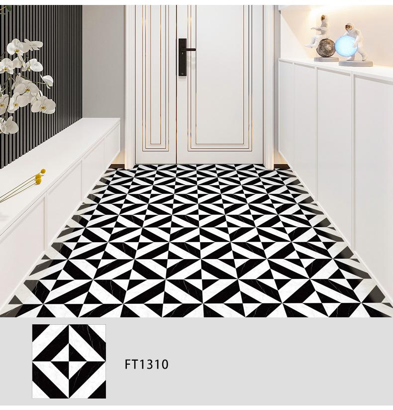 PVC加厚耐磨防潮室内装修地贴地板贴水泥地地贴厨房自粘仿瓷砖塑料卫生间批发纸铺的防木纹板厕所浴室硅藻