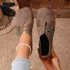 Sapatos Casuais Planos de Couro Macio, Estilo Novo Primavera 2026, Cruzamento de Fronteira, Bico Redondo, Boca Rasa, Slip-On, Sapatos Femininos de Tamanho Grande