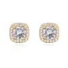 Aogu Venta Caliente Transfronteriza Simple Lujo Ligero Chapado en Cobre Oro de 18K Circonita Pendientes Redondos Femeninos Nicho Alta Calidad Para Todo
