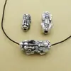 Nuevo Plata de Ley 999 Estilo Retro Pixiu 3D Plata Dura Árbol del Dinero Cuerda Pixiu Tejida Cuentas Accesorios de Plata DIY