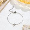 Pulsera de Acero de Titanio Color Oro de 18 Quilates con un Solo Diamante, Acero Inoxidable, Moderna y Sencilla, Ajustable, Adecuada para Usar en la Ducha