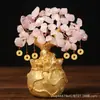 Árvore da Fortuna Citrino Atacado Decoração de Casa Bolsa de Dinheiro de 6 Furos Árvore do Dinheiro Artesanato para Negócios Presente Ornamento