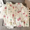 Nuevo conjunto de pijama de dos piezas para mujer estilo coreano de primavera y otoño, rayas blancas y negras vintage, cárdigan con cuello, manga larga, pantalón largo, conjunto casual para casa