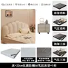 Estilo Crema Concha Cuero Genuino Luz de Cama Lujo Moderno Minimalista Cama Doble de 1.8m Dormitorio Principal Gama Alta Grande Suave Tapizado Cama de Boda