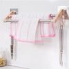 Toallero de Doble Barra Estante de Almacenamiento para Baño Cocina Barra de Toalla de Plástico Acero Inoxidable Colgador Almacenamiento de Cocina