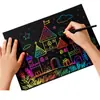 Papel Rasca para Estudiantes de Primaria Jardín de Infancia Papel Rasca DIY para Niños Arte Infantil Papel de Rascar con Cera 8K6K Papel Rasca de Colores