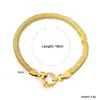 Pulsera de Cadena de Serpiente Plana Transfronteriza Europea y Americana, Cadena de Serpiente Redonda Personalizada de Moda, Accesorio de Mano Creativo de Cadena de Tirar de Acero Inoxidable para Mujer