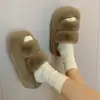 Slippers de Pelúcia Confortáveis de Primavera para Aumentar a Altura, Antiderrapantes, com Solado Grosso, para Mulheres, Outono, Uso Externo, Novo Estilo 2026, Slippers de Algodão para Casa/Interior