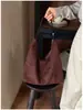 Bolsa Grande Bordada com Treliça de Diamantes Feminina 2026 Nova Outono Inverno Retrô de Ombro Único Casual Grande Capacidade Bolsa Tote para o Dia a Dia