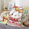 Manta Navideña Manta Estampada de Dibujos Animados Manta Linda de Hellokitty para Siesta Manta de Franela Gato Kate Transfronteriza