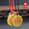 Pingente de Moeda de Cobre Estilo Étnico com Padrão de Fantasma da Montanha para Homens e Mulheres, Pingente Colar Tai Chi Bagua Estilo Chinês do Ano Zodiacal