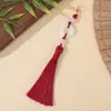 Estilo nacional borla fleco bucle anillo de correr cierre de langosta borla accesorios de decoración de ropa colgante de abanico borla colgante Hanfu broche pequeño colgante