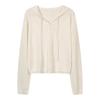 Moletom de Malha Fina TG Feminino 2025 Primavera Novo Cor Sólida Simples Estilo Casual Cardigan com Fivela Top 24723