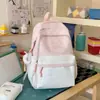 Mochila Casual Jovem para Campus, Grande Capacidade, Bolsa Escolar Estilosa e Fashion, Color-Blocking, Mochila Fofa para Estudante, Mochila Tendência de Grande Capacidade