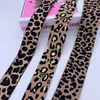 [Suministro directo de fábrica] top de cintura para mujer con estampado de leopardo amarillo terroso banda elástica tejido jacquard de color banda elástica para cintura de pantalón cabeza de falda goma