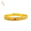 Jianyue Antiguo Fa Arena Dorada Hueco Filigrana Oro Reina Moneda Pulsera Cerrada Nuevo Estilo de Corte Chino Pulsera No Fácil de Caer