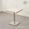 Venda Direta de Fábrica Mesa Comercial de Ardósia com Borda Dourada Borda de Madeira Sólida Mesa de Restaurante Mesa de Bar Mesa Retangular Redonda Quadrada
