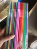 Pajilla Color Art paquete transparente de 8 colores 100 piezas/paquete pajilla plástica desechable creativa curva 6 * 260 mm