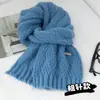 Moda Outono e Inverno Nova Versátil Quente Grosso Tricô Cor Sólida Cachecol Mistura de Lã Sarja Estilo Coreano Aquecedor de Pescoço de Alta Qualidade