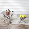 Soporte Trigonal de Metal Creativo de Pie Plato de Frutas Maceta de Frutas Decoraciones Habitación Modelo Mesa de Comedor Bandeja Plato de Almacenamiento Adornos