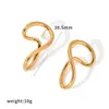 Pendientes de Acero Inoxidable con Línea Retorcida Chapados en Oro de 18 Quilates Estilo Europeo y Americano para Mujer, Joyería para Orejas de Acero de Titanio Irregular Giratoria de Diseño Único