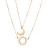 Estilo Popular Transfronterizo Europeo y Americano Collar y Pulsera de Alta Gama con Colgante Largo de Moda de Sol y Luna para Mujer