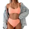Nuevo bikini de dos piezas para exportación transfronteriza europea y americana 2027, sexy diseño de cuello halter, estilo push-up, perfecto para vacaciones y ropa de playa