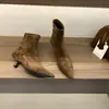 Zapatos de Tacón Alto y Fino, Botines Estrechos de Punta Animal Print Leopardo, Botines Cortos, Botas de Mujer, Botines Franceses de Ante Marrón Otoño e Invierno 2025