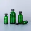 Botella Boston verde de vidrio oscuro para aceite esencial de 30 ml, botella con gotero para aceite esencial, botella desinfectante en stock, venta al por mayor