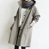8999 Cortavientos Otoño e Invierno para Mujer de Longitud Media Estilo Británico 2025 Nuevo Jacket de Manga Larga con Cintura Temperamento Venta al por Mayor en Stock