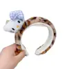 Lindo Gato de Peluche con Diadema Estampado de Leopardo para Lavado de Cara, Maquillaje y Mascarilla Facial, Diadema Especial de Dibujos Animados, Pasador y Accesorios para el Cabello para Mujeres