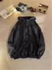 Sudadera con capucha estilo cárdigan Ins Lavada Desgastada con capucha para hombre Holgada Versátil Tendencia Marca Forro polar pesado Chaqueta