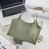 Sujetador Camisola de Seda de Hielo sin Costuras con Copas Fijas y Almohadillas en el Pecho para Niñas, Adecuado para Usar como Prenda Exterior o para Vestir por Capas