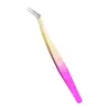 Set de Pinzas para Pestañas para Colocación de Pestañas Postizas, Herramientas para Artista de Pestañas, Pinza para Pestañas Dorada con Forma de Delfín y Pluma
