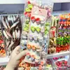 Novo ursinho de desenho animado fofo pirulito de fruta brinquedo presilha de cabelo infantil para franja e cabelo lateral de meninas pequenas