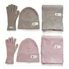 Conjunto de Tres Piezas de Lana para Otoño e Invierno: Sombrero, Bufanda y Guantes, Conjunto de Punto Cálido y Grueso para Mujer, Sombrero de Punto Resistente al Frío, Para Mujer Transfronterizo