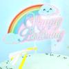 Productos genuinos, derechos de autor, decoración para tartas de cumpleaños, arcoíris, decoración enchufable, inserción de tarjetas para tartas de cumpleaños, accesorios para hornear