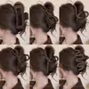 Novo Prendedor de Cabelo Grande Marrom Fosco para Parte de Trás da Cabeça de Mulheres Shark Clip Prendedor de Cabelo Acessório de Cabeça Fabricante Atacado