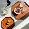 Bandeja de Madera para Exteriores para Té Helado y Snacks, Bandeja de Madera de Ébano, Bandeja de Frutas, Bandeja de Snacks con Alto Valor Estético