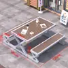 Juego Integrado de Mesa y Sillas para Exteriores para Plaza Comercial, Mesa y Sillas de Ocio para Patio, Parque al Aire Libre con Protección Solar, Mesa y Sillas de Comedor de Madera Plástica